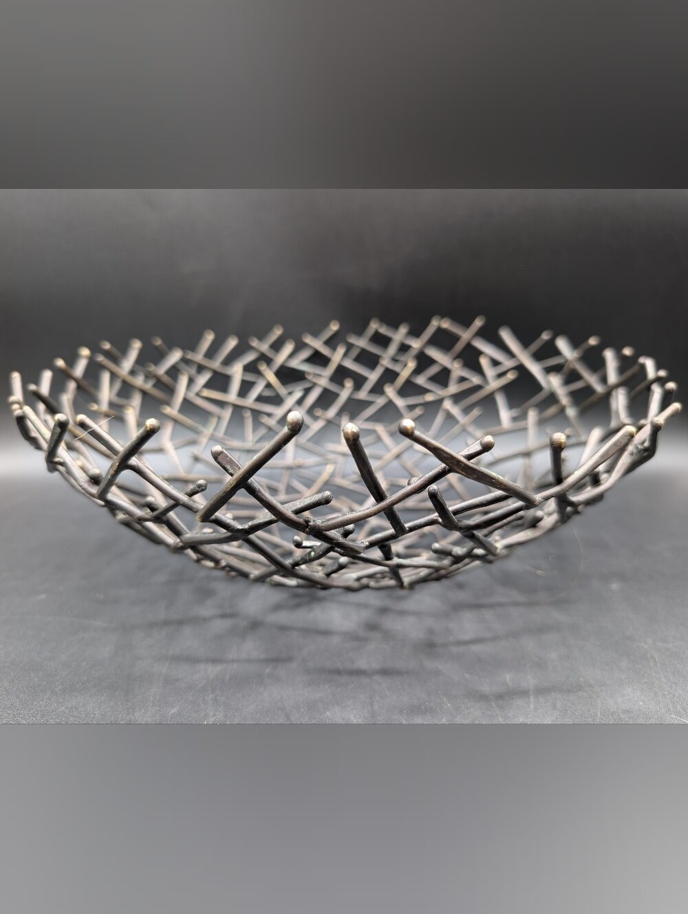 Michael Aram Scattered Collection Thatch Nest Twig Bowl, Antiqued Bronze Finish